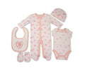 Personalised Baby Girls 5 Pcs Layette Set - Flowers