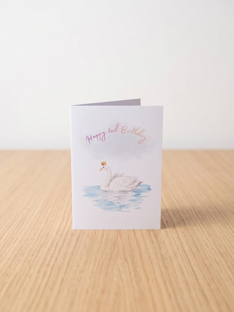 Princess Swan 2nd Birthday Greeting Card