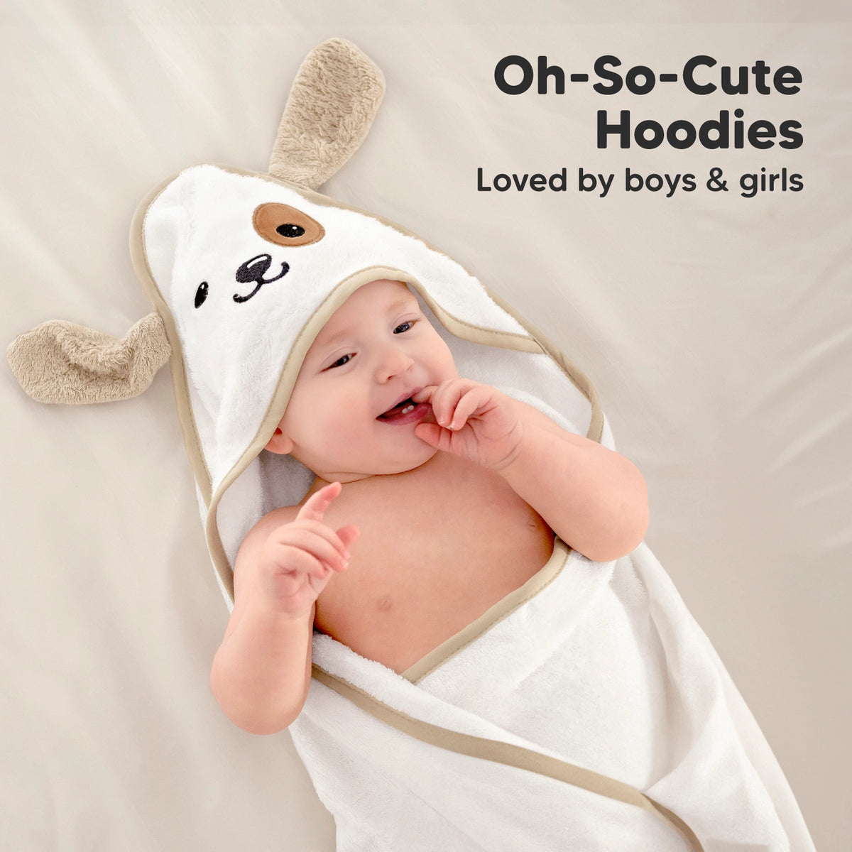 Personalised KeaBabies Cuddle Baby Hooded Towel- Dog