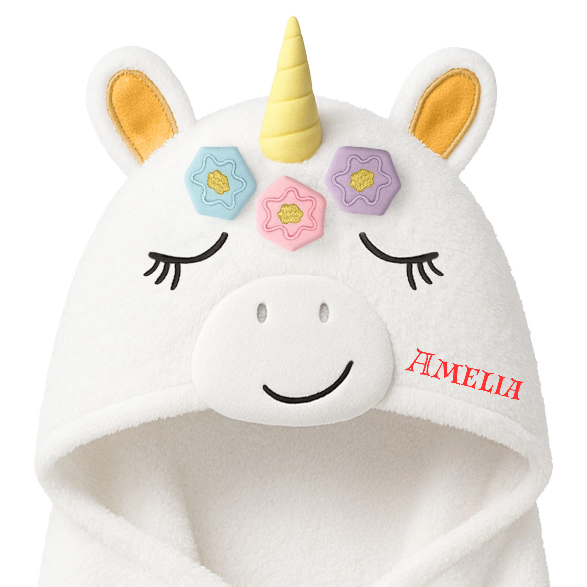 Personalised KeaBabies Cuddle Baby Hooded Towel- Uria