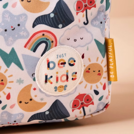 Personalised Just Bee Kids Weather Print Insulated Lunch Bag
