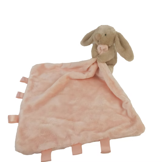 Personalised  Beige Bunny Plush Comforter Blanket