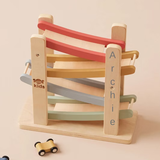 Personalised  Just Bee Kids Wooden Car Ramp Toy