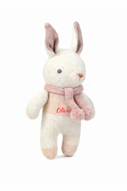Personalised Baby Threads Cream - Organic Rattle / Comforter set