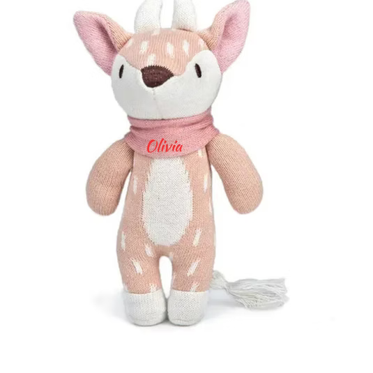 Personalised Threadbear Fearne Deer - Knitted Soft Toy 18cm
