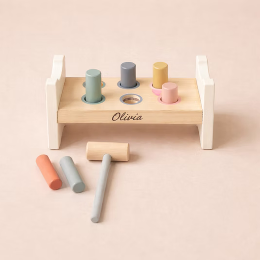 Personalised Just Bee Kids Wooden Hammer Bench