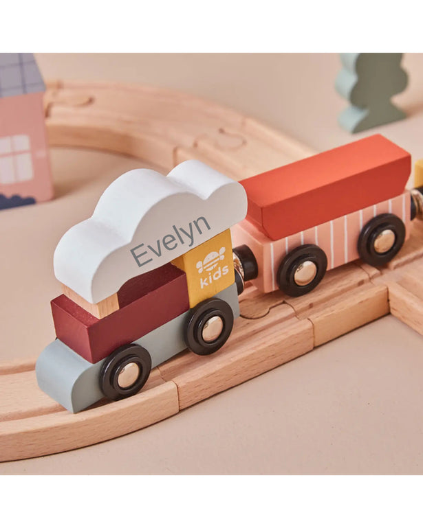 Personalised Just Bee Kids Wooden Kids Train Set (Fsc)
