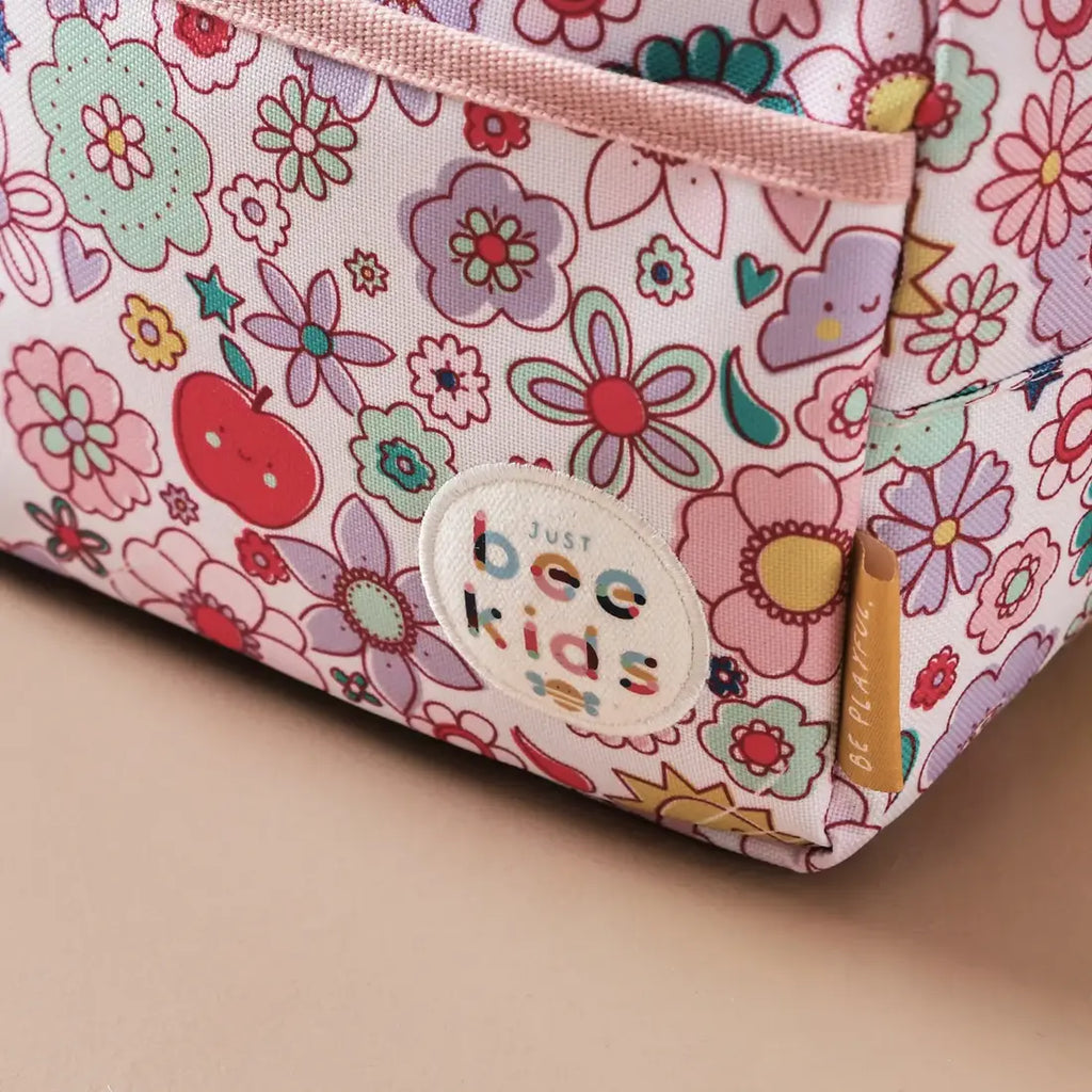 Personalised Just Bee Kids Retro Floral Insulated Lunch Bag
