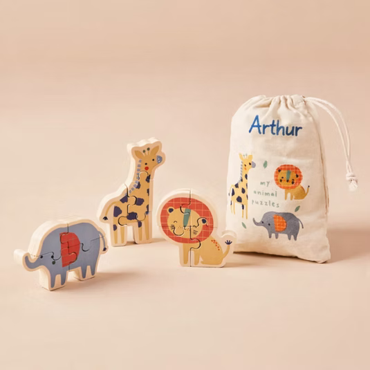 Personalised Just Bee Kids Set of Safari Puzzles Fsc