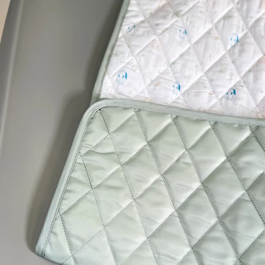 Personalised Baby Travel Changing Mat with Pockets - Sage Green
