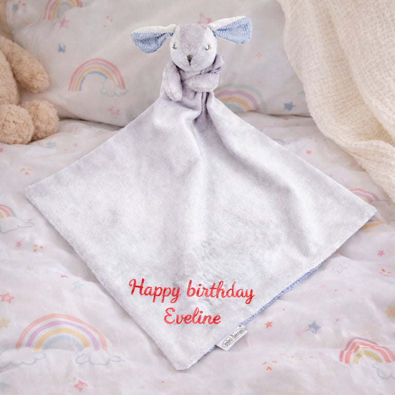 Personalised MiniDream Bunny Comforter - Blue (Reversible & Soft)