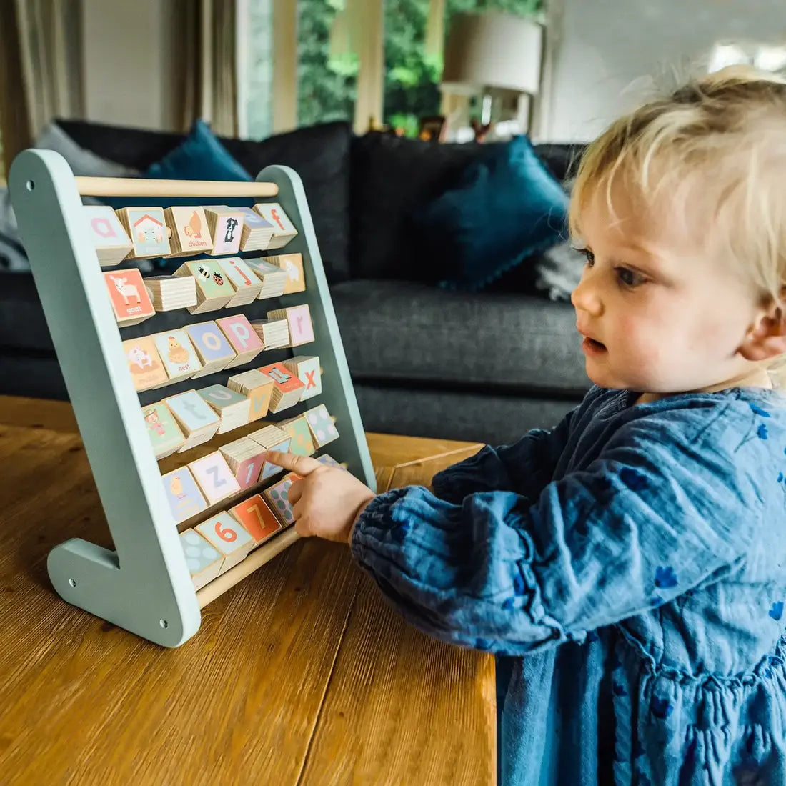 Personalised Farm Animal Wooden Alphabet Abacus