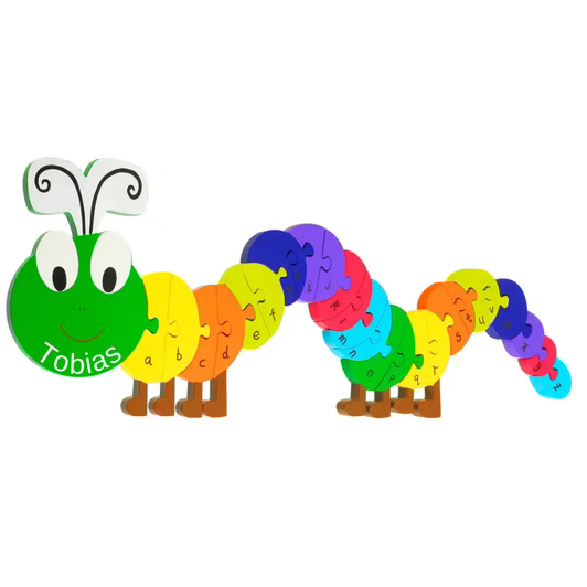 Personalised Caterpillar Alphabet Wooden Puzzle
