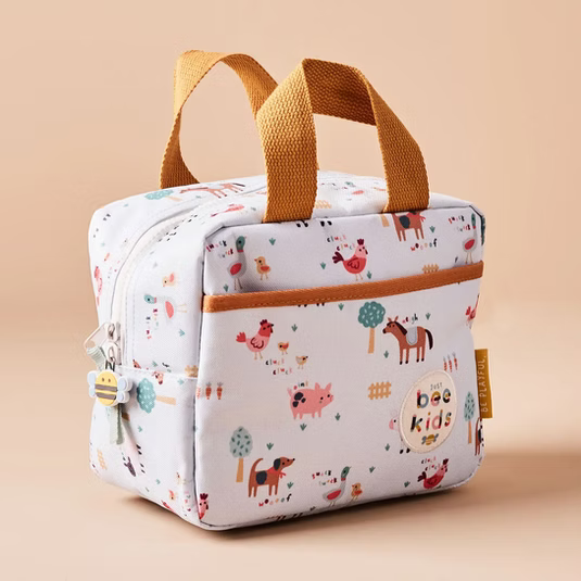 Personalised Just Bee Kids Farm Design Insulated Lunch Bag