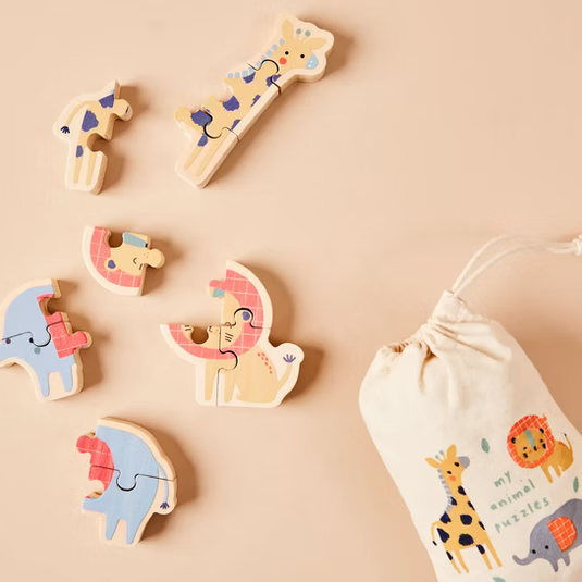 Personalised Just Bee Kids Set of Safari Puzzles Fsc