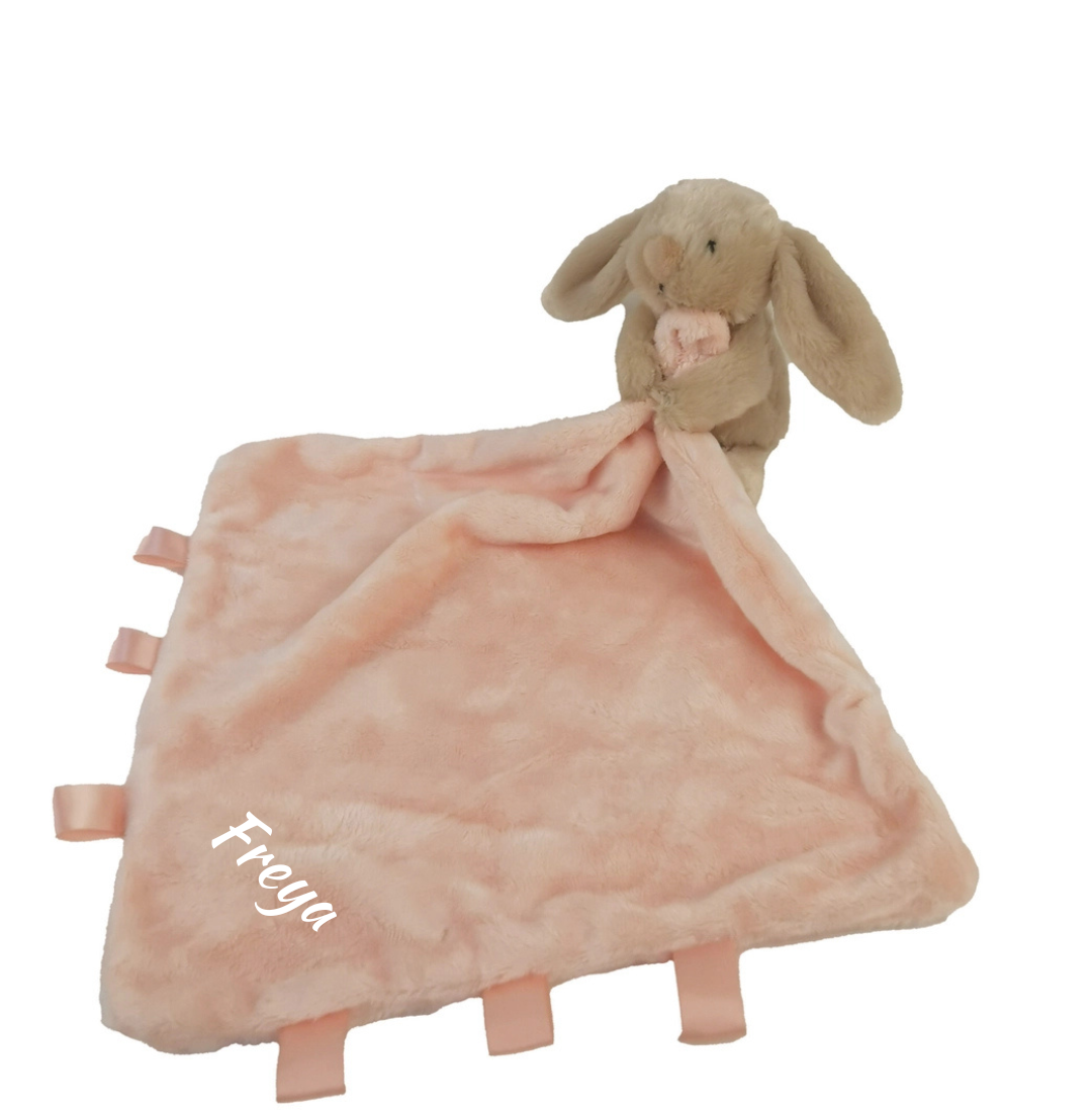 Personalised  Beige Bunny Plush Comforter Blanket