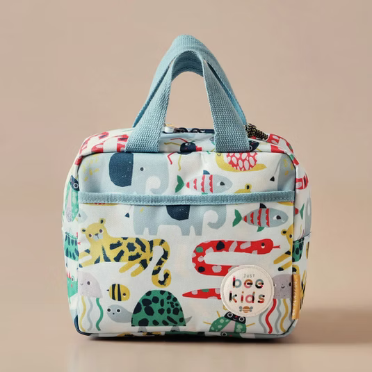 Personalised Just Bee Kids Animal Print Insulated Lunch Bag