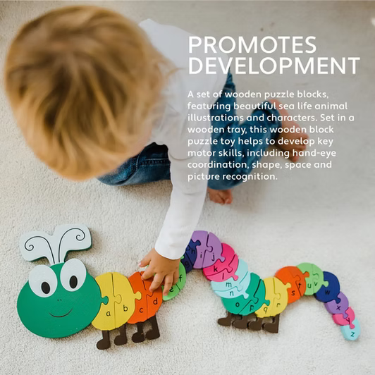 Personalised Caterpillar Alphabet Wooden Puzzle