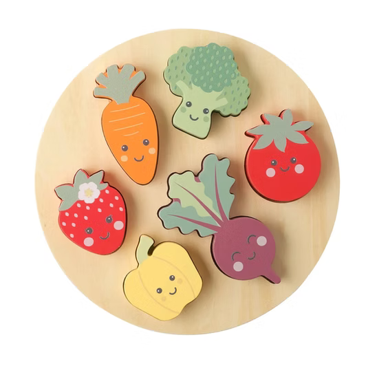 Personalised  Happy Veggies Wooden Puzzle