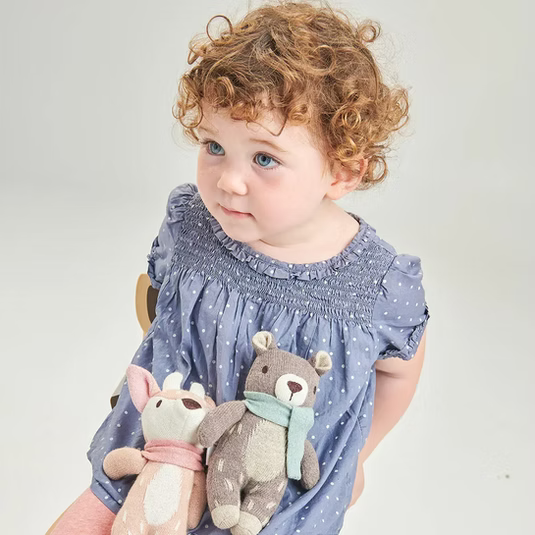 Personalised Threadbear Fearne Deer - Knitted Soft Toy 18cm