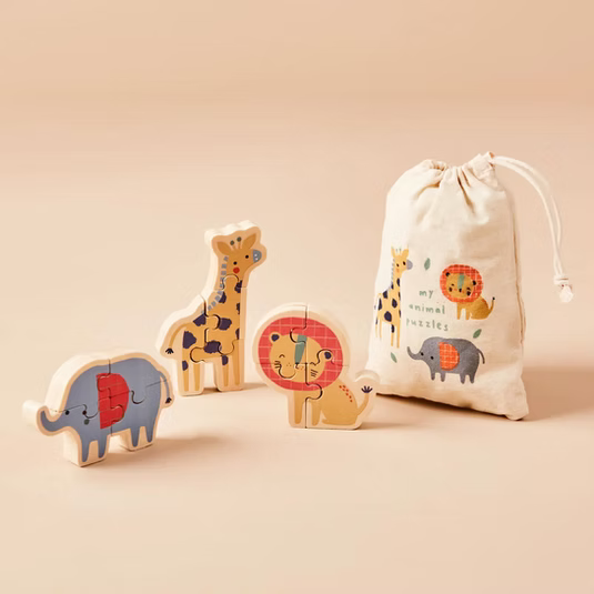 Personalised Just Bee Kids Set of Safari Puzzles Fsc