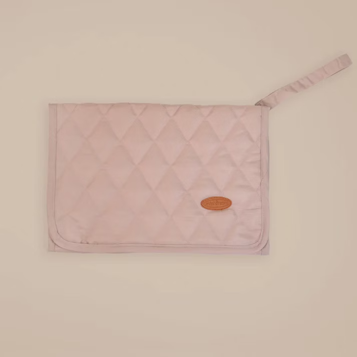 Personalised Travel Changing Mat with Pockets - Baby Pink