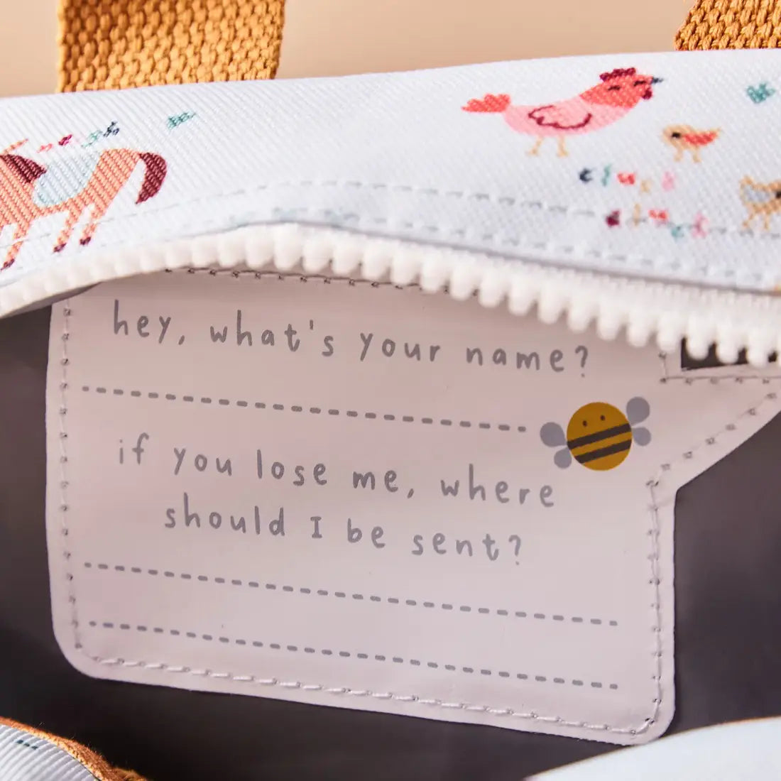 Personalised Just Bee Kids Farm Design Insulated Lunch Bag