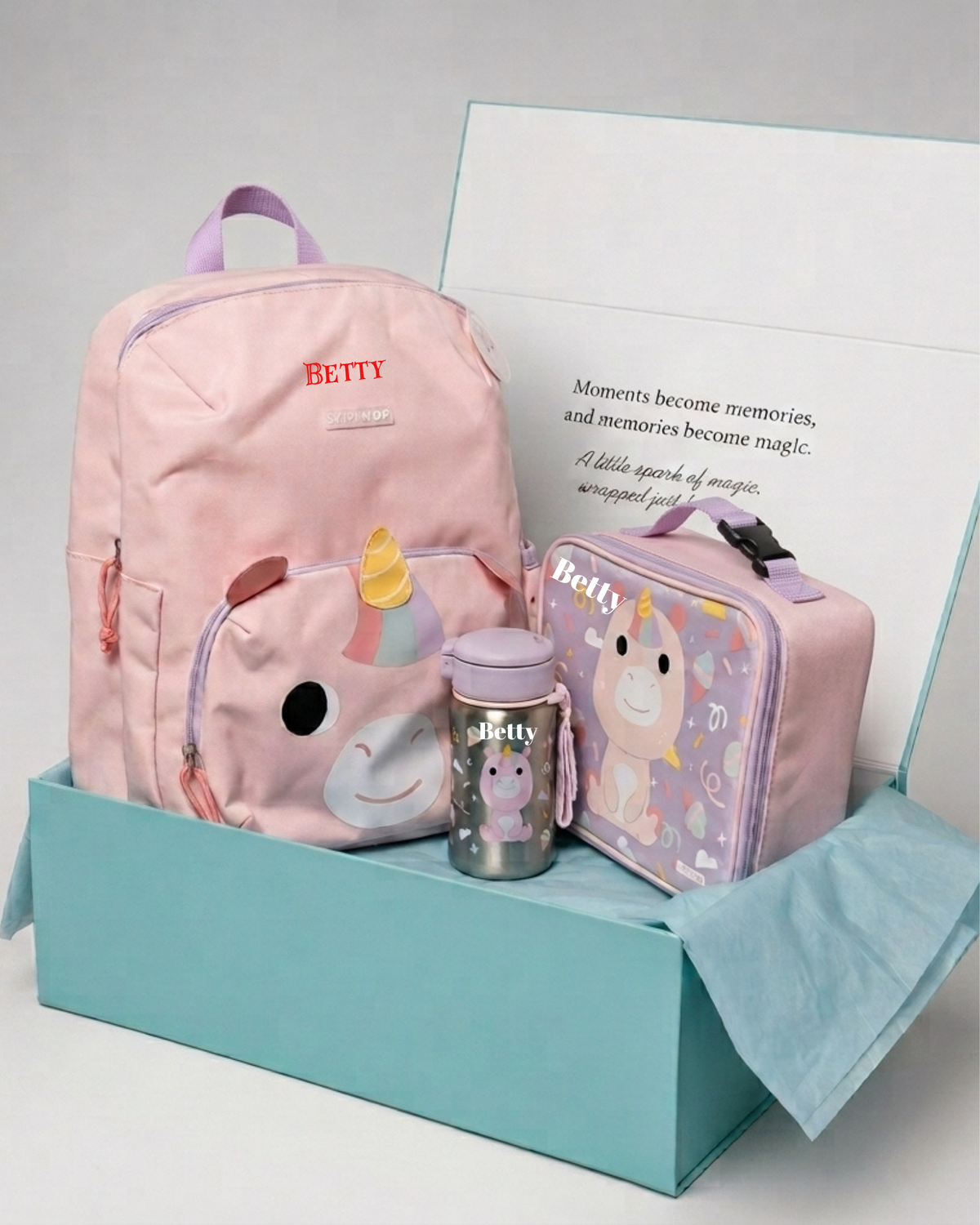 Personalised Unicorn Adventure Gift Backpack Set