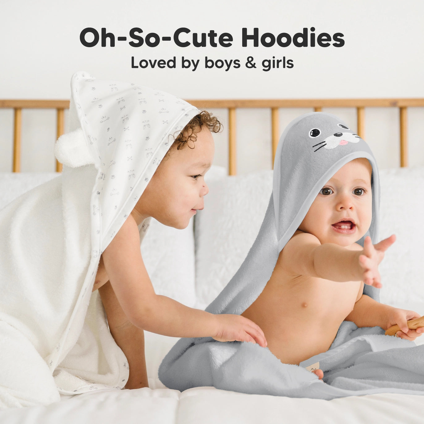 Personalised KeaBabies Cuddle Baby Hooded Towel- Seal