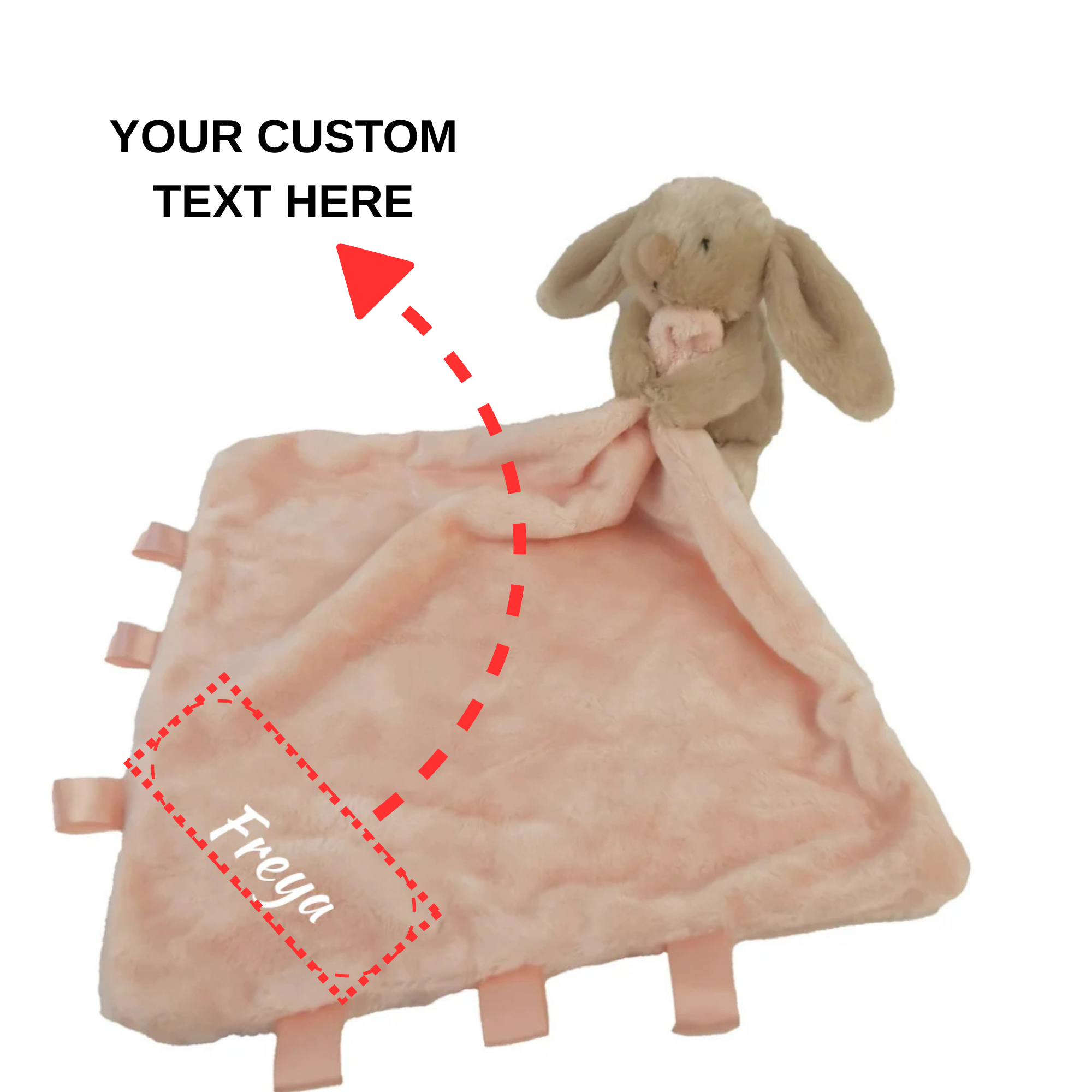 Personalised  Beige Bunny Plush Comforter Blanket