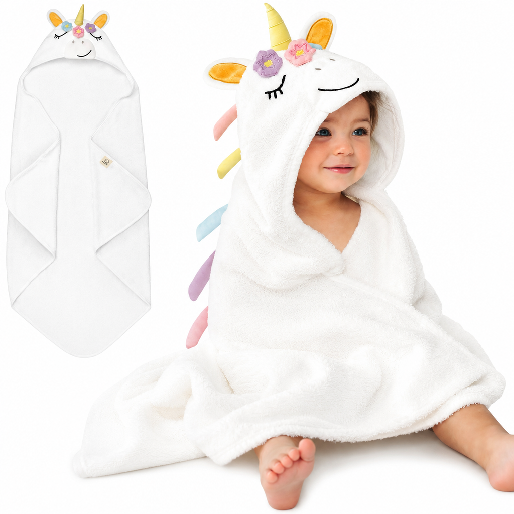 Personalised KeaBabies Cuddle Baby Hooded Towel- Uria