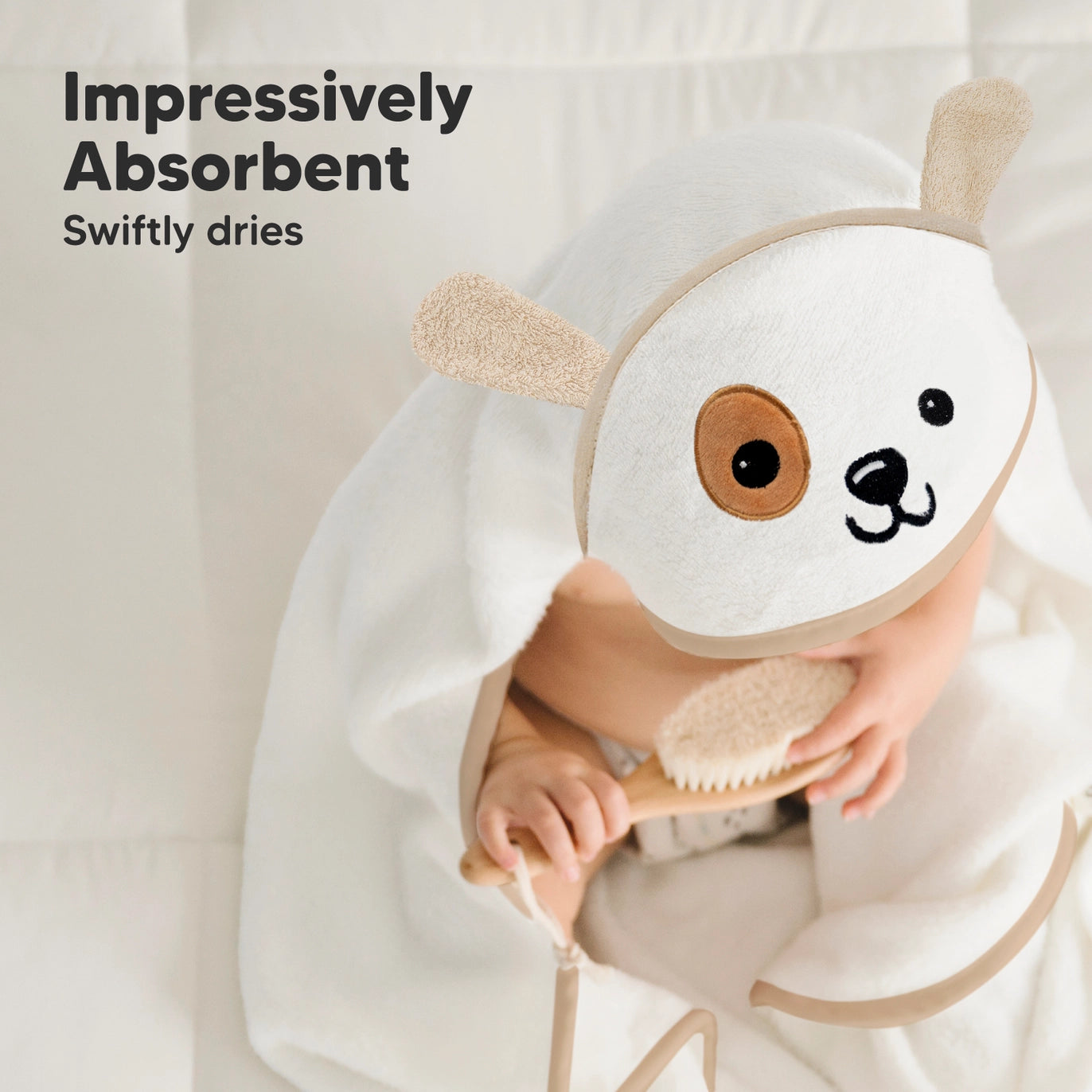 Personalised KeaBabies Cuddle Baby Hooded Towel- Dog