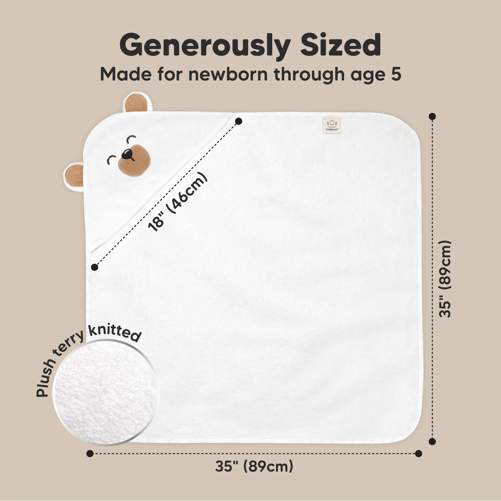Personalised KeaBabies Cuddle Baby Hooded Towel- Grizzly