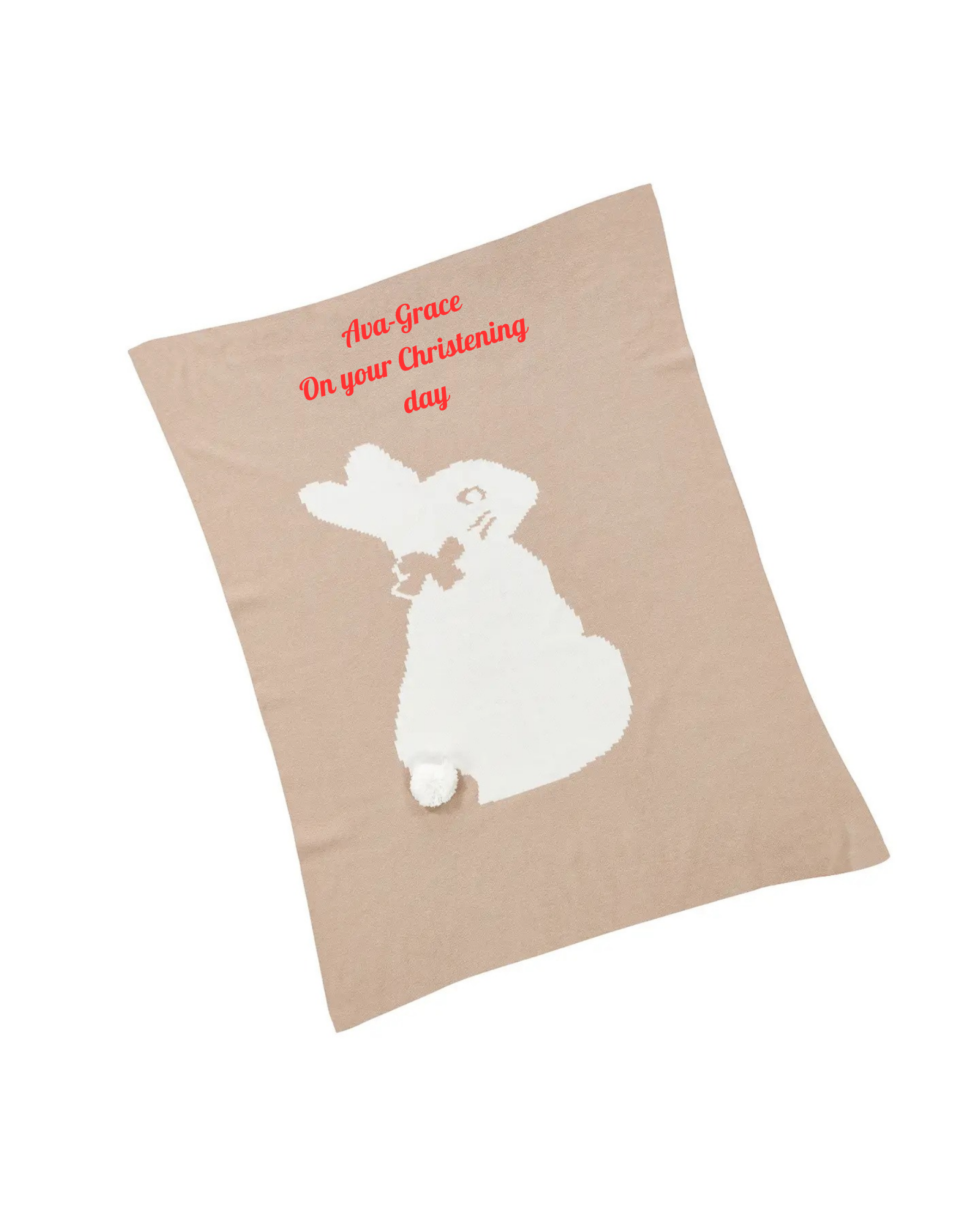 Personalised Flopsy Bunny Knitted Baby Blanket & Soft Toy Set
