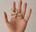 Custom Engraved Wooden Name Keychain & Bag Tag