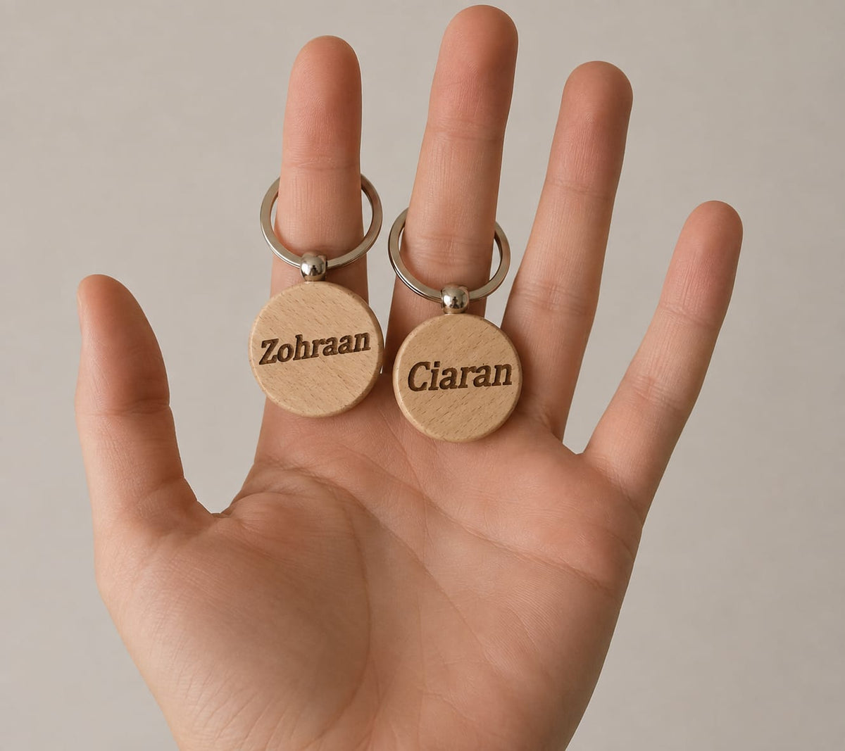 Custom Engraved Wooden Name Keychain & Bag Tag
