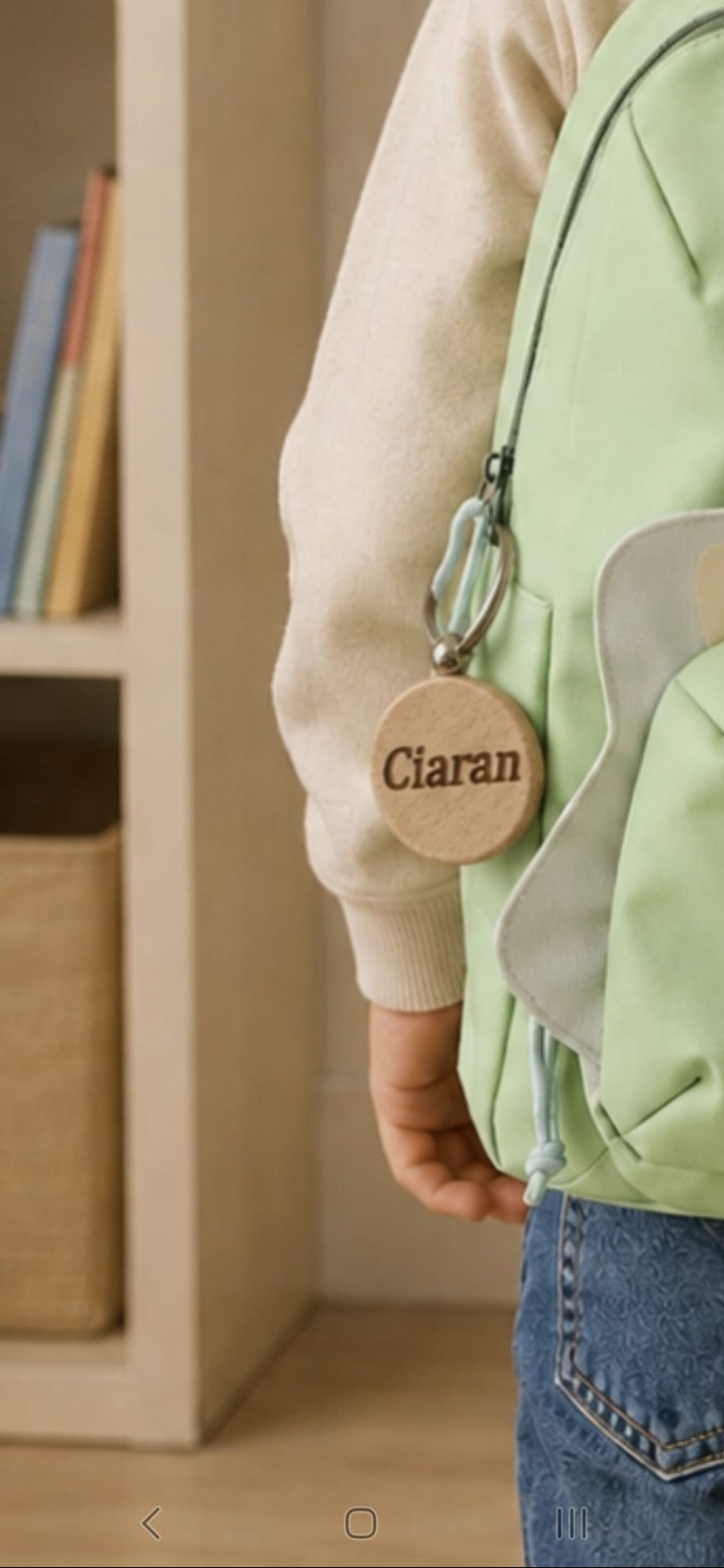Custom Engraved Wooden Name Keychain & Bag Tag