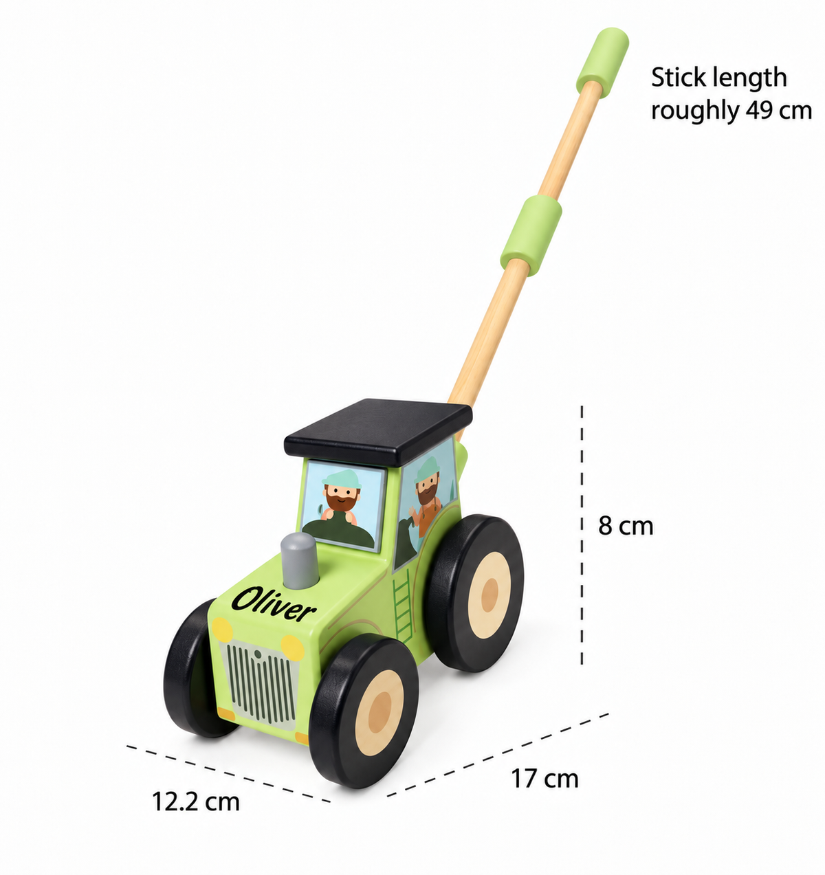 Personalised Tractor Wooden Push Along