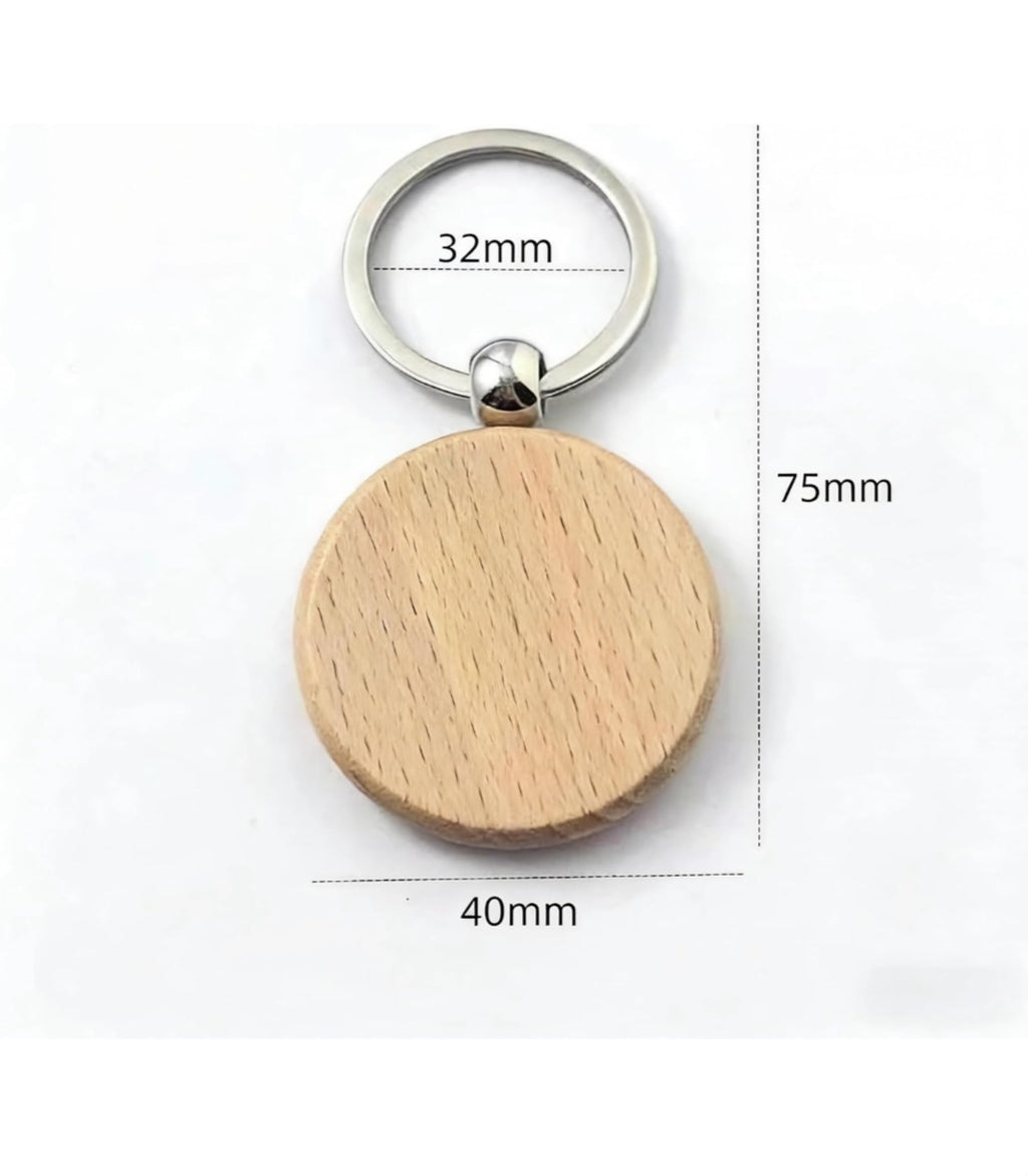 Custom Engraved Wooden Name Keychain & Bag Tag