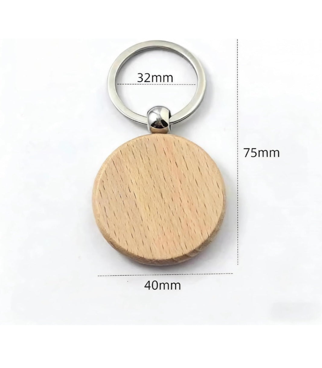 Custom Engraved Wooden Name Keychain & Bag Tag