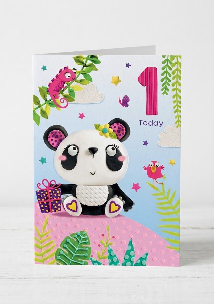 Panda 1st Birthday Card