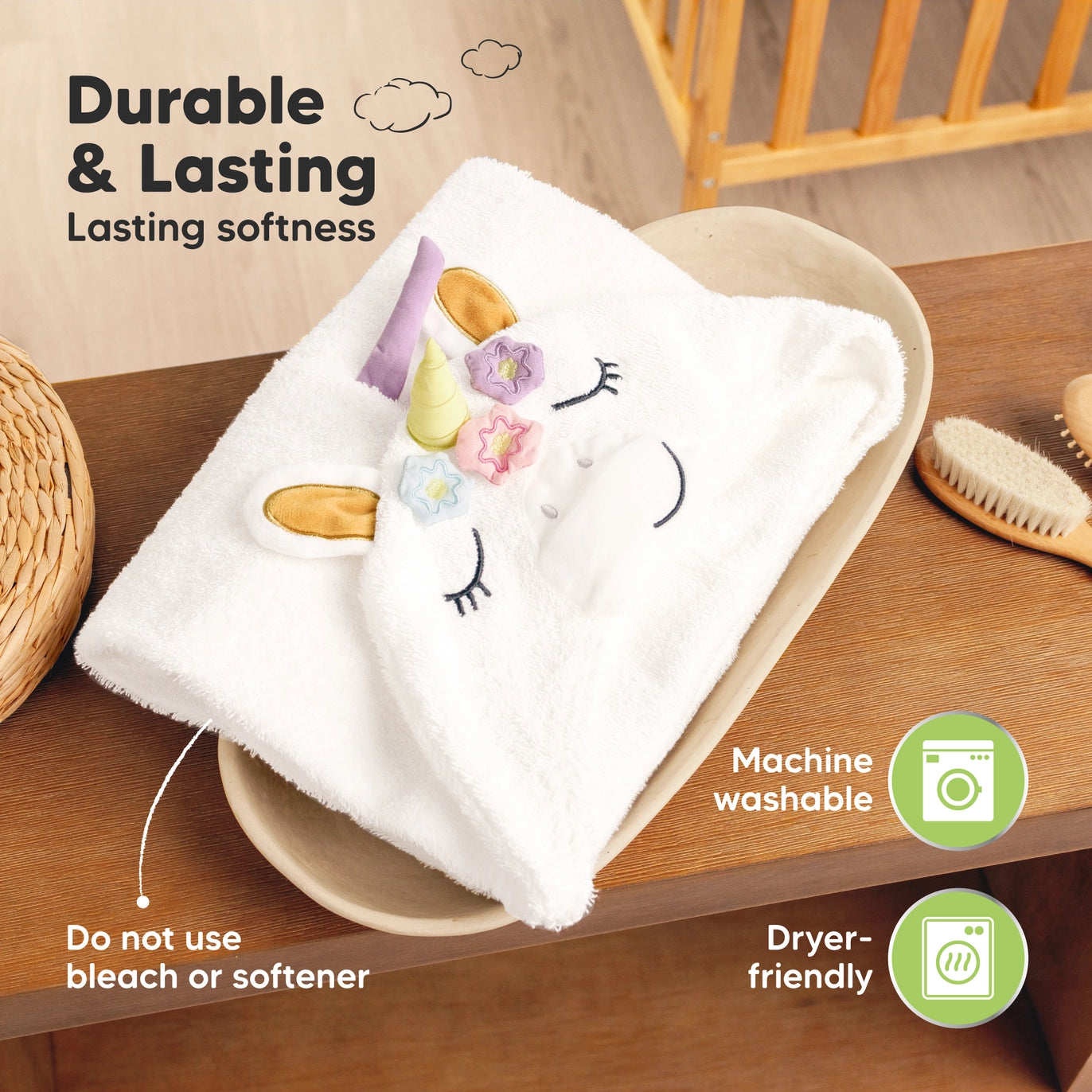 Personalised KeaBabies Cuddle Baby Hooded Towel- Uria