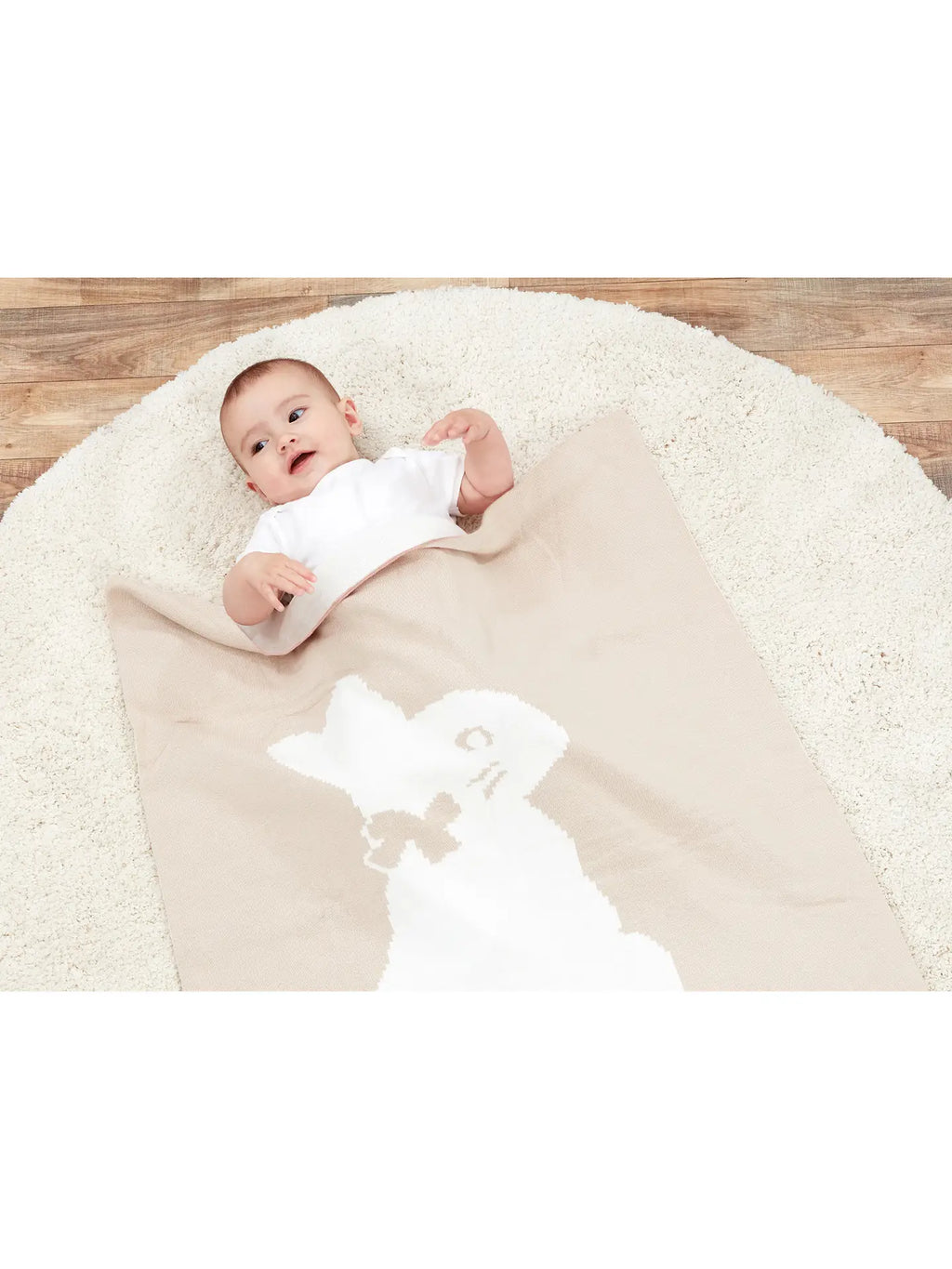 Personalised Flopsy Bunny Knitted Baby Blanket & Soft Toy Set