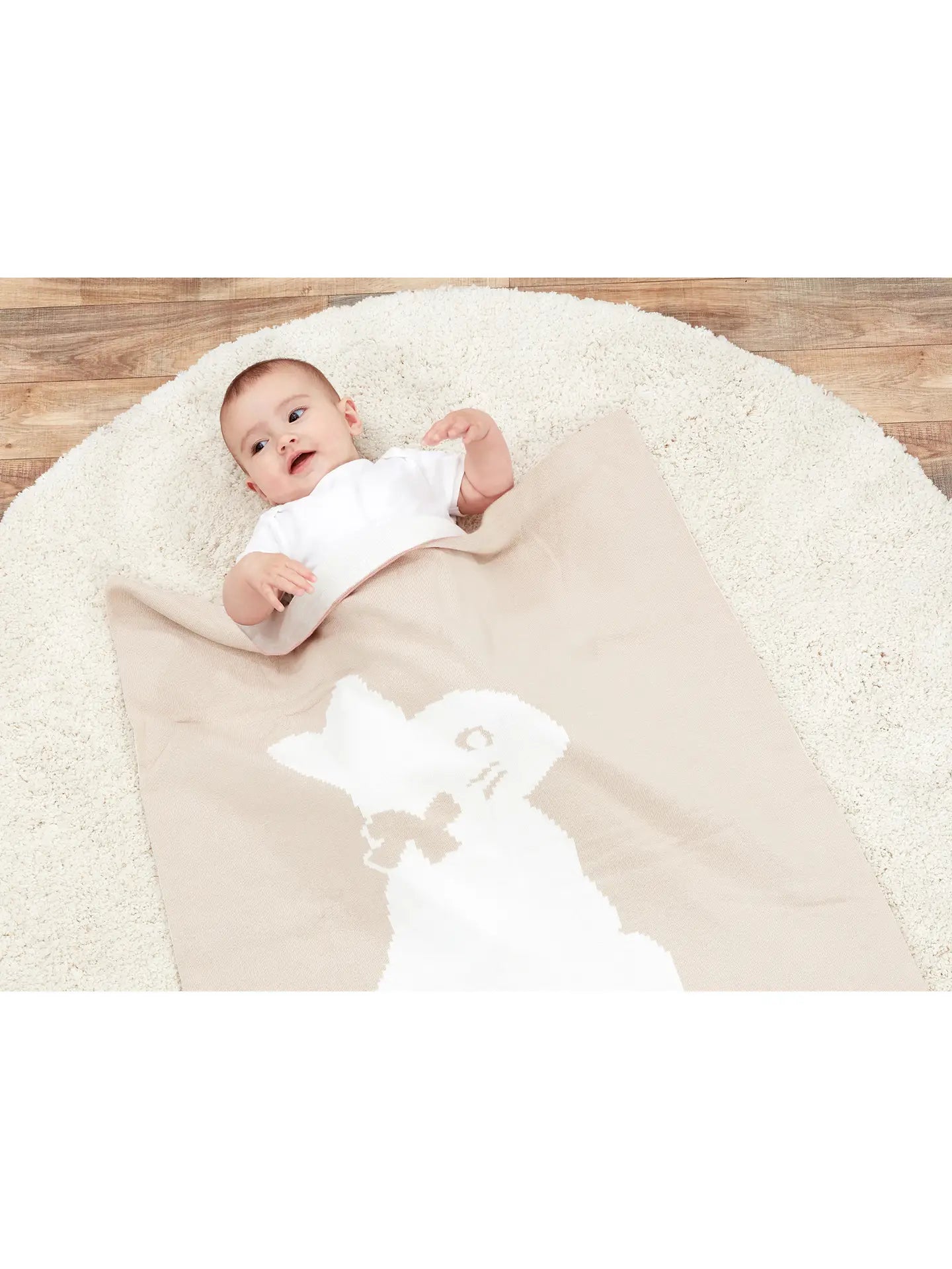 Personalised Flopsy Bunny Knitted Baby Blanket & Soft Toy Set