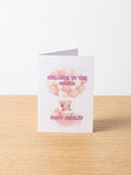 Personalised "Welcome to the World" Teddy Bear Greeting Card