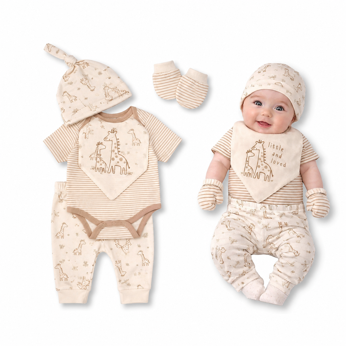Personalised Baby 6 Pcs Layette Set - Little and Loved