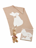 Personalised Flopsy Bunny Knitted Baby Blanket & Soft Toy Set