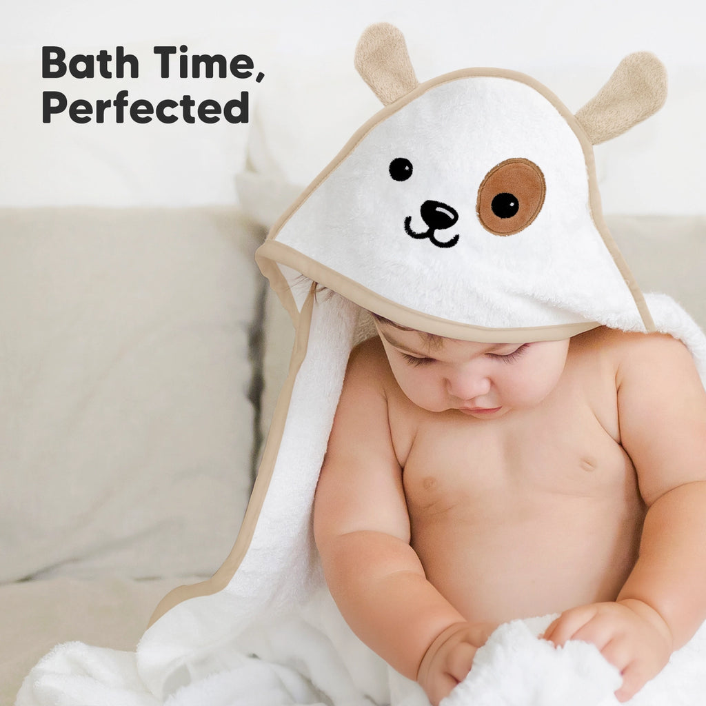 Personalised KeaBabies Cuddle Baby Hooded Towel- Dog