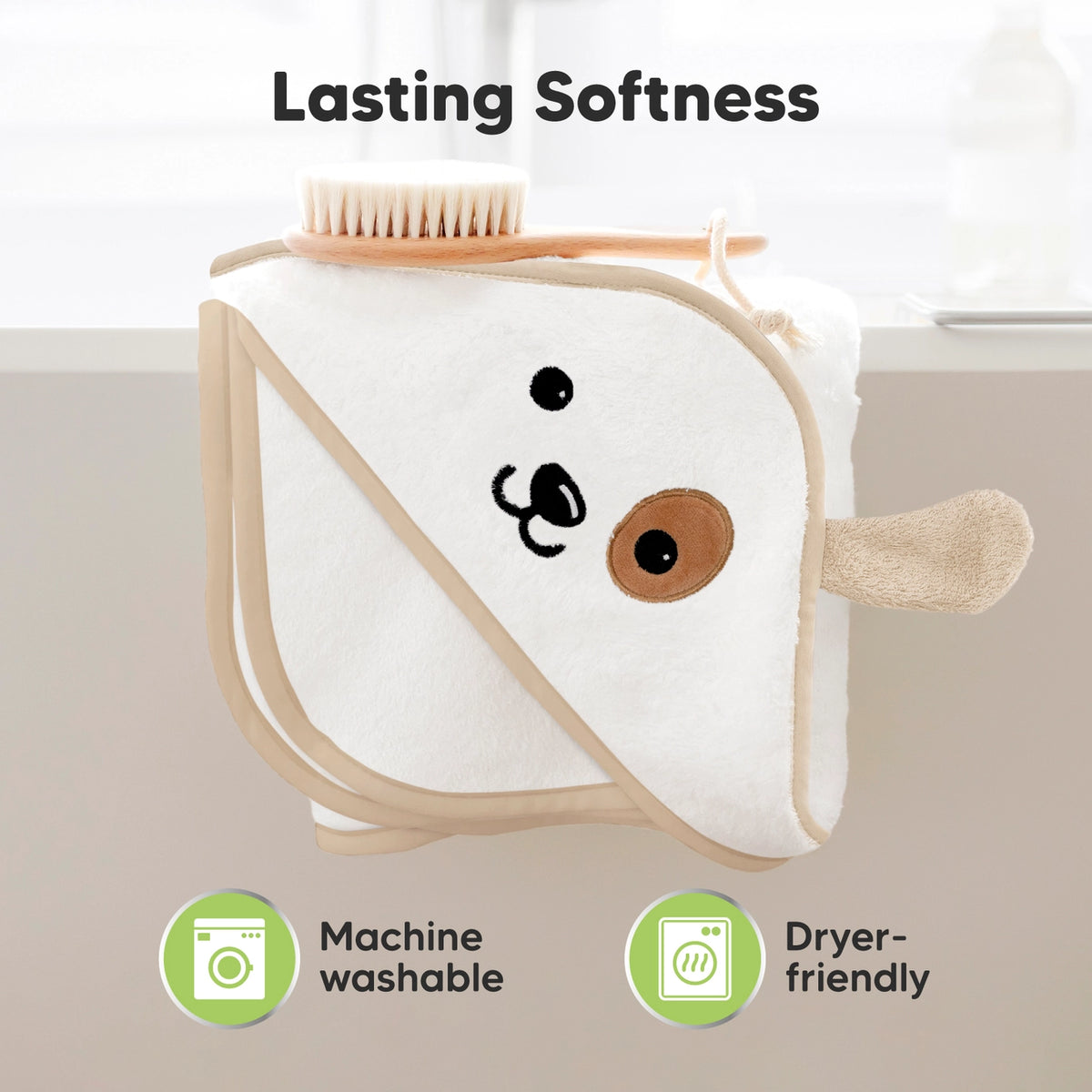 Personalised KeaBabies Cuddle Baby Hooded Towel- Dog