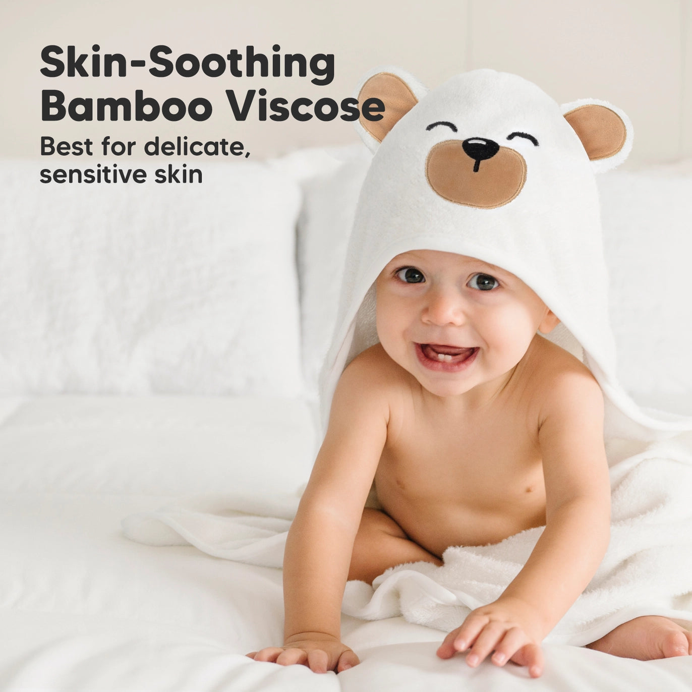 Personalised KeaBabies Cuddle Baby Hooded Towel- Grizzly